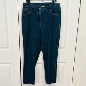 Ruby Rd. Dark Blue Beaded High Rise Jeans Size 16W